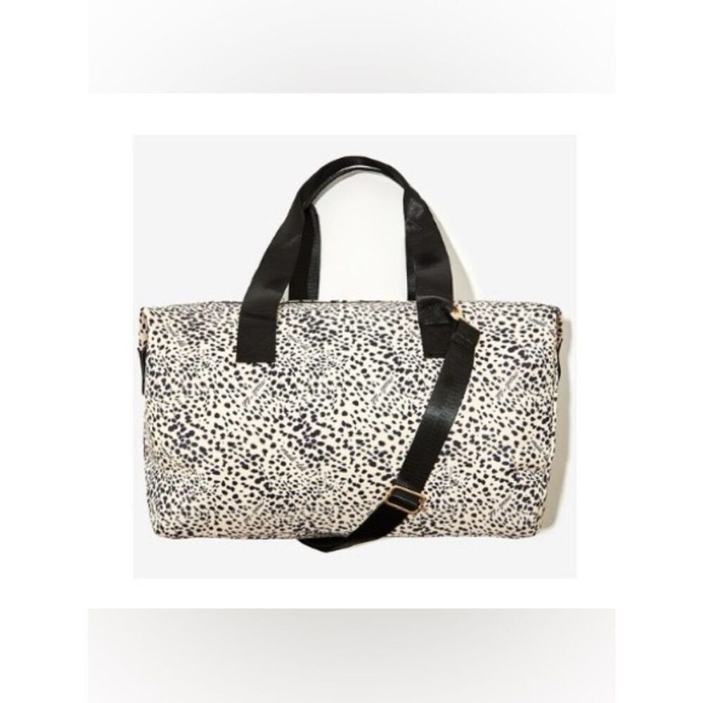 Speckled Black & White Weekender Travel Duffle Bag